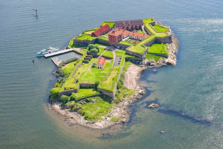 Photo for Historic sea fortress on Swedish island with scenic coastal views. - Royalty Free Image