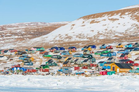 Photo for Buildings at village of Qaanaaq, Greenland - Royalty Free Image