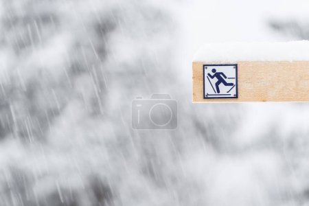 Téléchargez les photos : Panneau de ski de fond en Suède - en image libre de droit