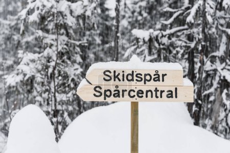 Photo for Cross country skiing sign in Sweden - Royalty Free Image
