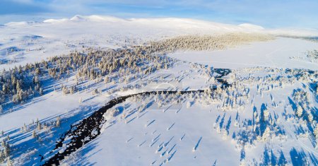 Foto de Vista aérea del paisaje invernal sueco - Imagen libre de derechos