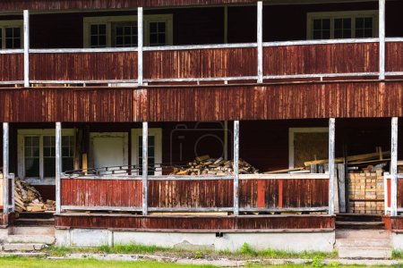 Photo for Old wooden red building, Sweden - Royalty Free Image
