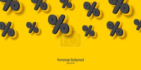 Business background with rounded black percent symbols on yellow background