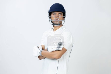 Photo for Portrait of Man in cricketer dress looking towards the camera - Royalty Free Image