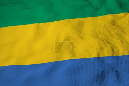 Photo for Full frame close-up on a waving flag of Gabon in 3D rendering. - Royalty Free Image