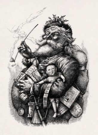 Foto de Ilustración de Santa Claus de Thomas Nast creada en 1881. - Imagen libre de derechos