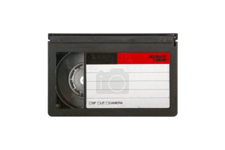 Photo for Studio shot of a vintage VHS-C tape from the nineties isolated on a white background. - Royalty Free Image