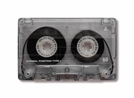 Photo for Close-up on a cassette tape isolated on white background. - Royalty Free Image