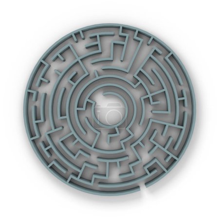 Photo for Close-up on a 3D gray round maze. - Royalty Free Image