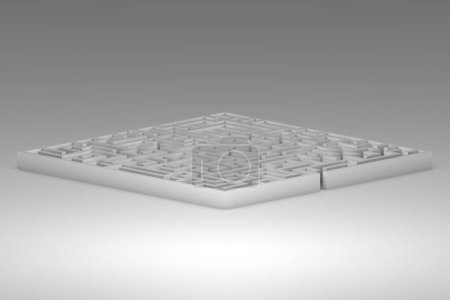 Photo for Close-up on a 3D white maze. - Royalty Free Image