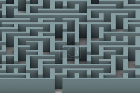 Photo for Close-up on a 3D Gray square maze. - Royalty Free Image