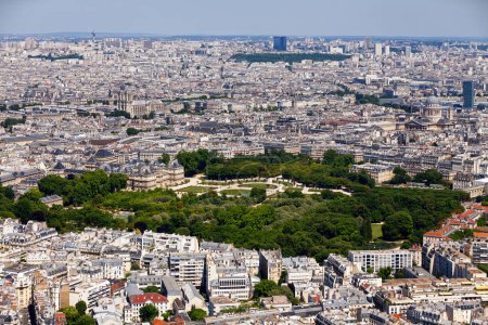 Photo for Paris from the Tour Montparnasse with the Jardin du Luxembourg, Notre Dame, the Pantheon, the Paris-Sorbonne University, the Tour Zamansky (Pierre and Marie Curie University) and the Tour Clovis (Lycee Henri IV). - Royalty Free Image