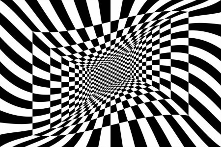 Photo for Black and white psychedelic checkerboard. - Royalty Free Image