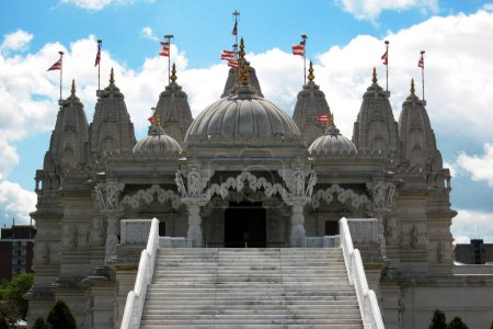 Photo for BAPS Shri Swaminarayan Mandir (also commonly known as the Neasden Temple) is a Hindu temple in Neasden, London, England. - Royalty Free Image
