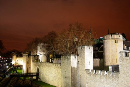 Photo for Tower of London, one of the most iconic tourist place in London at night. - Royalty Free Image