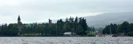 Photo for Panoramic view of Fort Augustus from the Loch Ness (Scotland). - Royalty Free Image
