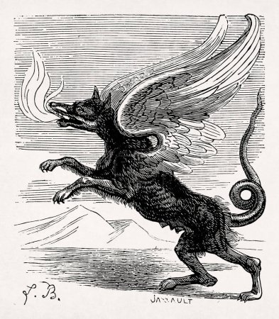 Marchosias de Louis Le Breton realizadas en 1863 para el Diccionario infernal escrito por Jacques Collin de Plancy.