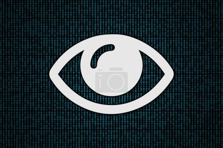 Photo for Big Brother on a binary code background. - Royalty Free Image