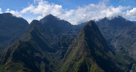 Photo for Aerial view of the Mafate cirque from Cap Noir. - Royalty Free Image