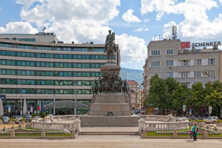 Photo for Sofia, Bulgaria - May 18 2019: The Monument to the Tsar Liberator is an equestrian monument created by  Arnoldo Zocchi in 1903 in honour of Russian Emperor Alexander II. - Royalty Free Image