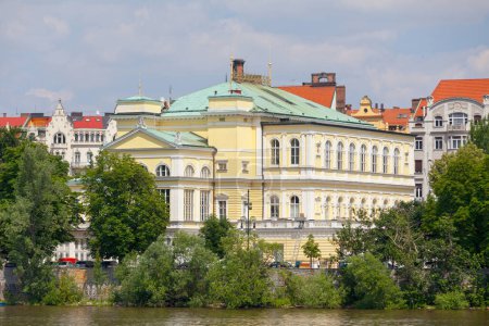 Photo for Prague, Czech Republic - June 16 2018: Zofin Palace is a Neo-Renaissance building on Slovansk Ostrov (Slavonic Island, or Slavic Island), an island in the river Vltava. It is a cultural centre, a venue for concerts, balls, conferences and exhibition - Royalty Free Image