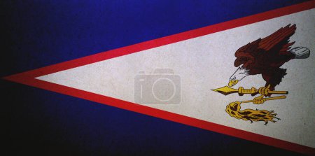 Flagge Amerikanisch-Samoas auf Papierbogen gedruckt.