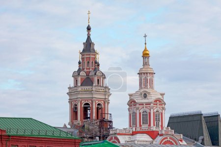 Photo for The Monastery of the Holy Mandylion or Zaikonospassky Monastery is an Orthodox monastery on the Nikolskaya Street in Kitai-gorod, Moscow, just one block away from the Kremlin in Moscow. - Royalty Free Image
