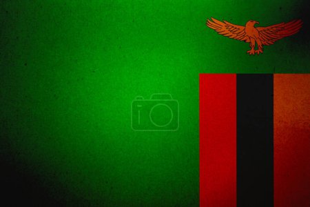 Flag of Zambia printed on a paper sheet.