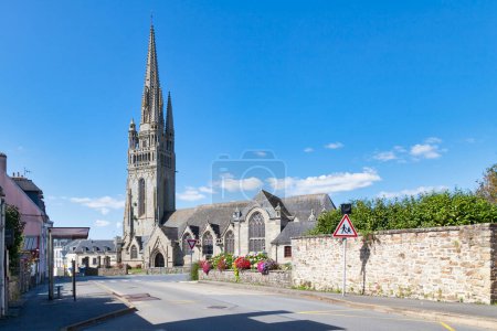 Photo for Douarnenez, France - August 29 2021: The Church of Saint-Herle de Ploare is a Catholic church located in the Ploar district of Douarnenez, France. - Royalty Free Image
