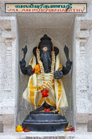 Statue von Ganesh im Sri Veeramakaliamman Tempel, einem hinduistischen Tempel mitten in Little India.