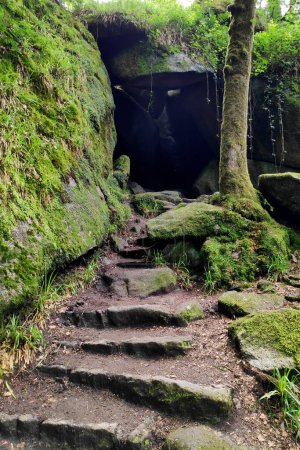 The Grotte d'Artus (Cave of Artus) in the forest of Huelgoat in Brittany, France.