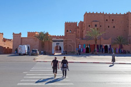 Photo for Ouarzazate, Morocco - January 30 2019: The Kasbah Taourirt was built in the 17th century by the Glaoui tribe. It was one of the first big Berber architectures built! The Kasbah was for a long time the residence of the Pasha of Marrakech - Royalty Free Image