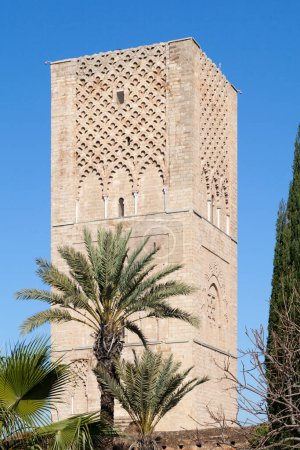 hassan Turm oder Tour hassan ist das Minarett einer unvollständigen Moschee in rabat, Marokko.