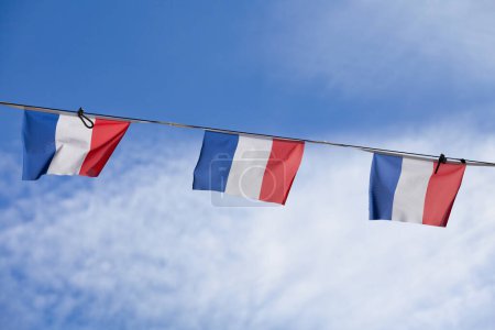 French flag bunting for Bastille day.