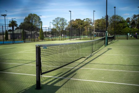 Photo for Synthetic tennis court at a tennis court in summer in australia outdoors - Royalty Free Image