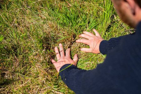 Foto de Agronomía vegetal y del suelo por un agricultor en un campo de una explotación - Imagen libre de derechos