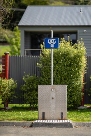 rv deponie von abwasser in einem wohnwagenpark in australien tasmania