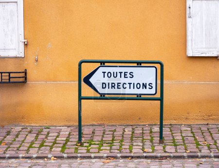 Photo for Traffic sign with French inscription: Toutes directions. English translation: All directions - Royalty Free Image