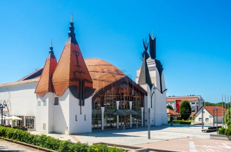 Photo for Lendava, Slovenia - July 15, 2023: The building of Lendava-Lendva Cultural Centre - kulturni center - theater, library, shows, concerts - Royalty Free Image
