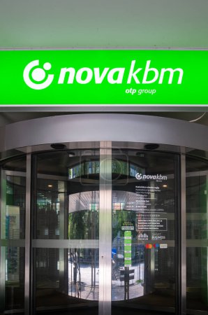Photo for Maribor, Slovenia - July 16, 2023: OTP Group is the owner of Nova KBM bank in Slovenia - Royalty Free Image