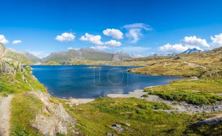 Photo for Totensee is a reservoir in the canton of Valais on the Grimsel Pass on the border with the canton of Bern in Switzerland - Royalty Free Image