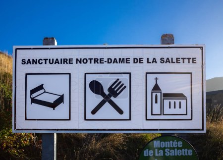 Photo for Our Lady of La Salette. Sanctuary Notre-Dame de La Salette, France. This pilgrimage site is located in a uniquely beautiful mountain landscape in the Alps at 1800m. - Royalty Free Image