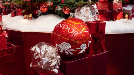 Photo for Zurich, Switzerland - November 23, 2023: Chocoladefabriken Lindt Sprungli doing business as Lindt, is a Swiss chocolatier and confectionery company. Lindor balls are part of the product line - Royalty Free Image