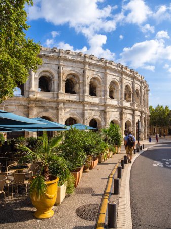 Photo for Nimes, France - october 4, 2023: Exterior view of roman arena. Nimes is a city in the Occitanie region of southern France - Royalty Free Image