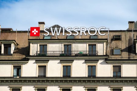 Téléchargez les photos : Genève, Suisse - 5 avril 2024 : Swissroc Group est une société de services immobiliers - en image libre de droit