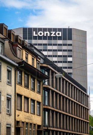 Photo for Basel, Switzerland - April 20, 2024: Lonza Group is a Swiss multinational, chemicals and biotechnology company, headquartered in Basel - Royalty Free Image
