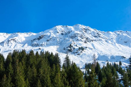 Snowy Sasso Ombria mountain - Lukmanier mountain region in Switzerland