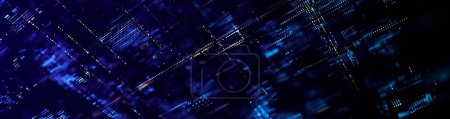 Photo for Abstract cyberpunk city. Technological background. microcircuit and computer parts. City of the future. 3d rendering - Royalty Free Image