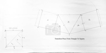 Pattern for trasition peice from triangle to square in ductwork.