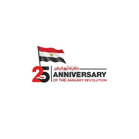 Téléchargez les illustrations : 25 Janvier La traduction de la révolution égyptienne est (La révolution égyptienne du 25 Janvier) avec le drapeau égyptien - en licence libre de droit